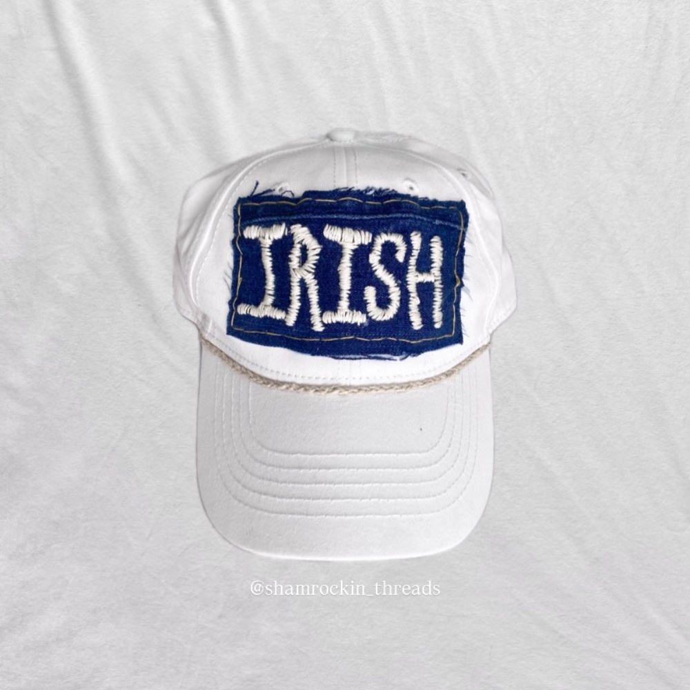 Notre Dame Irish trucker hat embroidered braided reworked